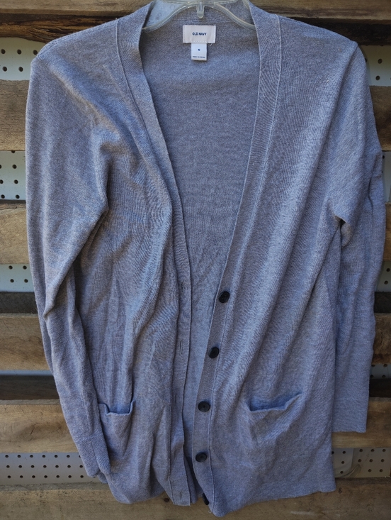Old Navy Sweaters - Old Navy Women's Light Gray Button-Front Cardigan